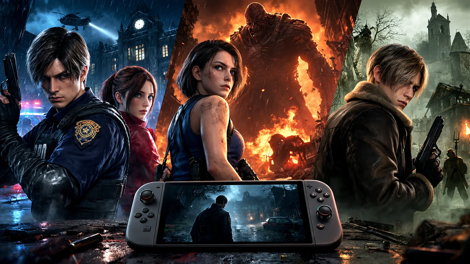 Resident Evil 2, 3 e 4 chegam ao Nintendo Switch 2 e levam três pesadelos para o portátil